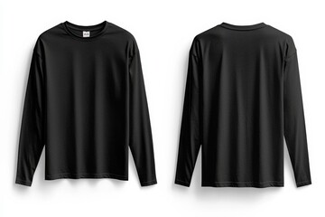 Black long sleeve tshirt mockup isolated created with Generative AI