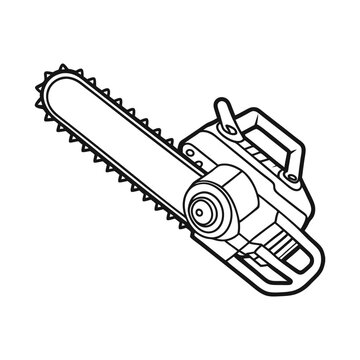 recommend clip art: Chainsaw line art vector silhouette illustration