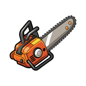 recommend clip art: Chainsaw vector illustration on white background