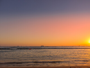 Beautiful Sunset Wakiki Beach Hawaii summer vacation