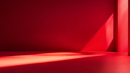 Red studio gradient background for product placement or website Copy Space horizontal composition : Generative AI