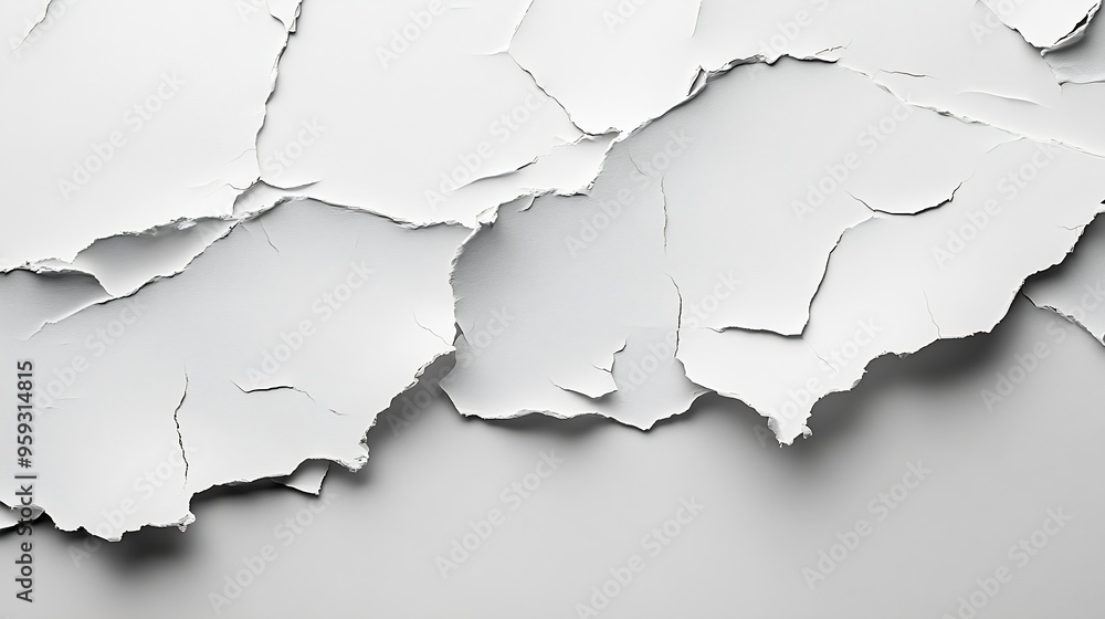 Aufkleber minimalist white torn poster texture clean and versatile background for design : generative ai