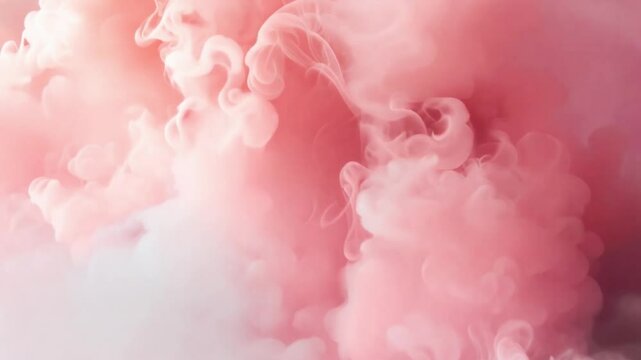 Pink smoke billows gracefully in the air, creating a vibrant and ethereal atmosphere