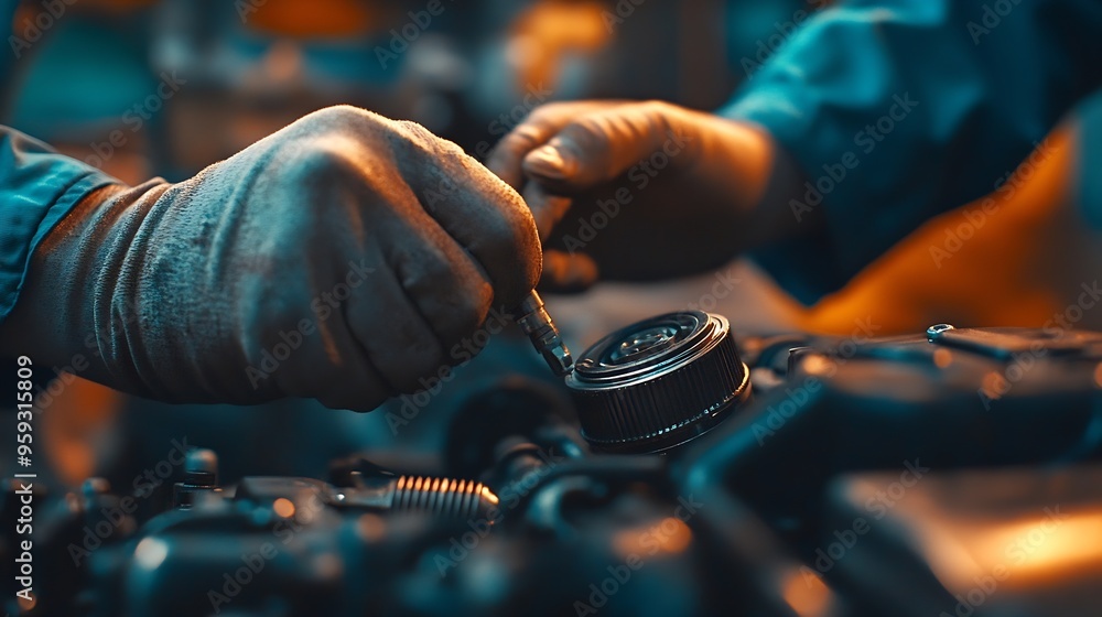 Aufkleber spare parts for a passenger car the idling sensor closeup a new spare part is in the hands of an aut