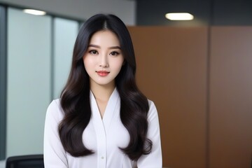 Entrepreneur Woman Posing Professionally in Corporate Environment