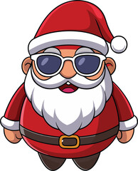 Christmas Santa Claus face with sunglasses, illustration in high quality and shadows, you can use in your Christmas designs.