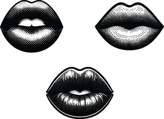 Bold Lips Print Isolated on White Background - High-Quality Vector for Design and Branding