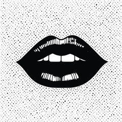 Bold Lips Print Isolated on White Background - High-Quality Vector for Design and Branding