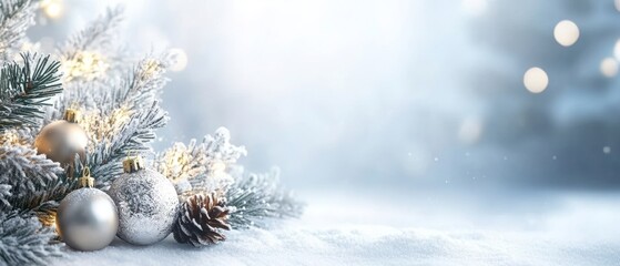 christmas background with festive decorative decoration elements