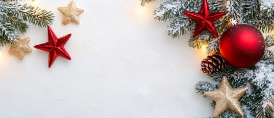 christmas background with festive decorative decoration elements