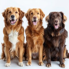 Three Golden Retrievers and a Chocolate Lab