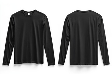 Black long sleeve tshirt mockup isolated created with Generative AI