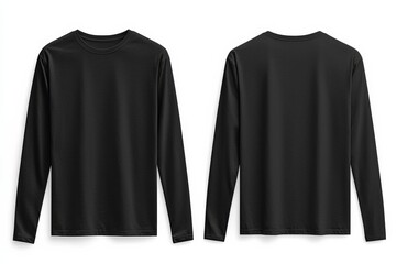 Black long sleeve tshirt mockup isolated created with Generative AI