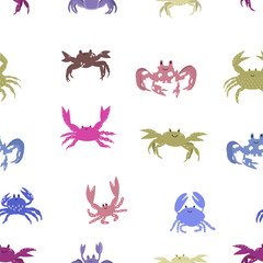 cute crabs seamless pattern. Design of children's products, wrapping paper, children's wallpaper. Vector illustration.