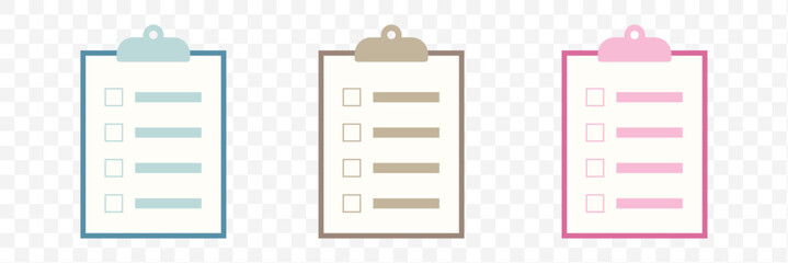 Checklist icon. Clipboard icon on Transparent background. Vector illustration. EPS 10.