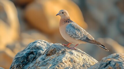 Fototapeta premium Laughing dove Spilopelia senegalensis in the Asir Mountains Saudi Arabia : Generative AI