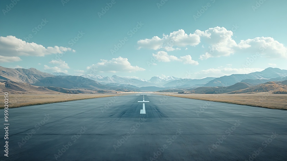 Poster empty runway : Generative AI