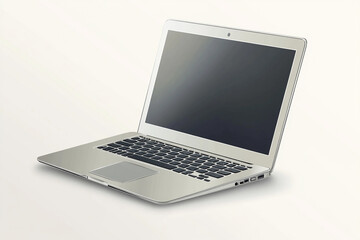 Fototapeta premium Vector Illustration of a Sleek Modern Laptop Shown from an Angle for a Contemporary and Stylish Design