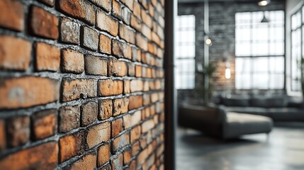 Brick wall texture Interior of a modern loft Buildings facade : Generative AI