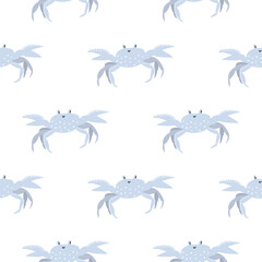 Naklejka premium cute crabs seamless pattern. Design of children's products, wrapping paper, children's wallpaper. Vector illustration.