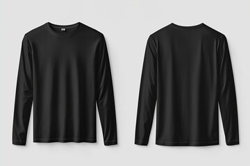 Black long sleeve tshirt mockup isolated created with Generative AI