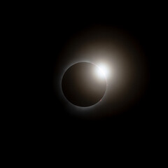 Diamond ring during the total solar eclipse on April 8, 2024, taken from Blenheim Ontario