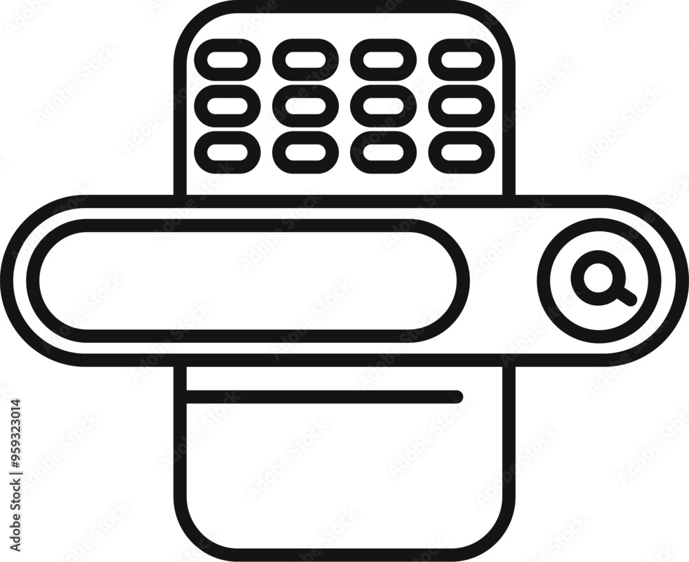 Poster simple vector icon of a smartphone showing a search bar, perfect for projects related to user interf