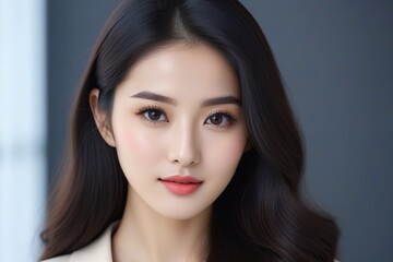 Successful Female Leader Standing in Corporate Environment