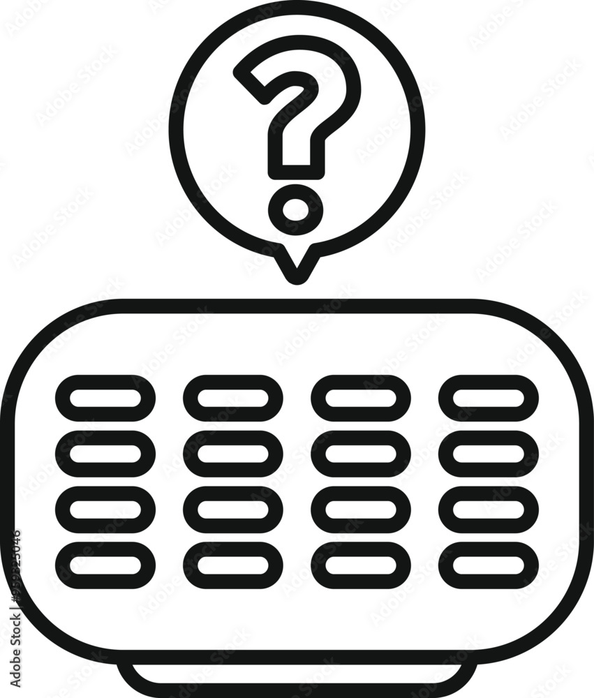 Aufkleber smart speaker voice assistant having a question icon showing thinking process