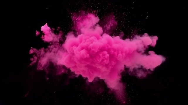 A burst of pink and blue powder with a slight 3D effect, isolated on a transparent background in PNG format.