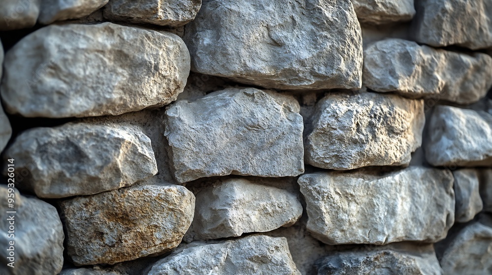 Aufkleber Old stone wall patterned texture or background : Generative AI