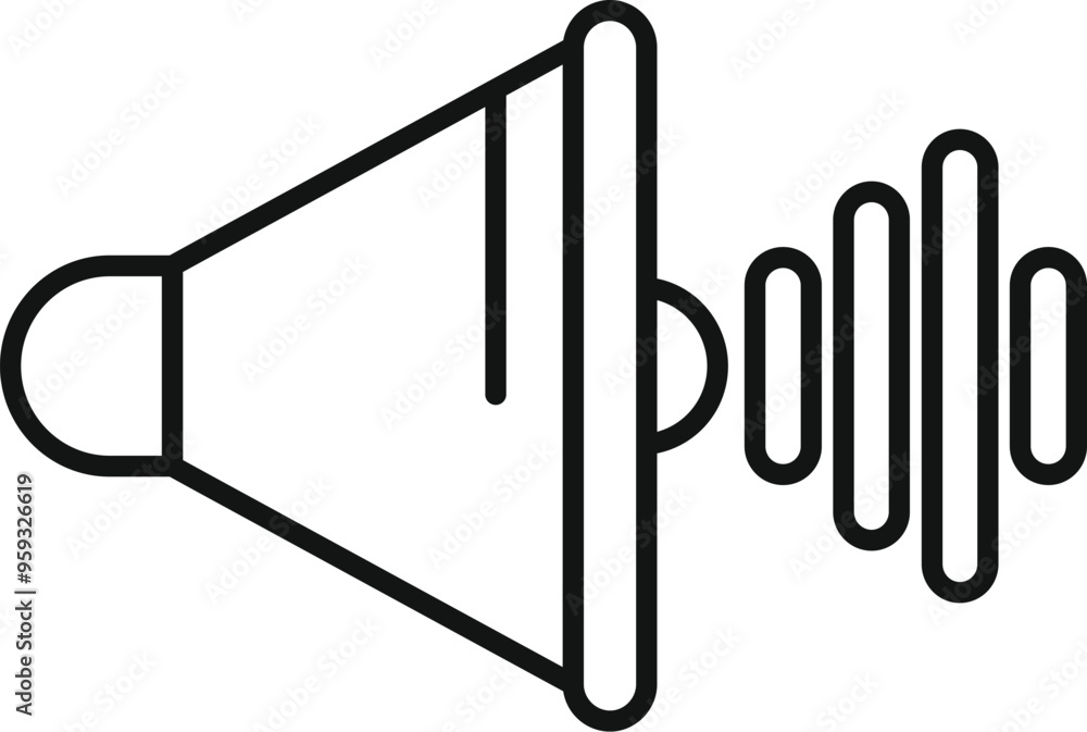 Poster loudspeaker is making sound waves, perfect for representing audio concepts