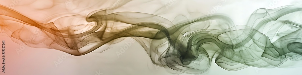 Poster blush and olive smoke elegantly curl in a high-resolution setting.