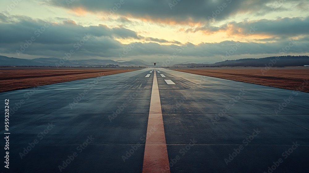 Aufkleber empty runway : generative ai