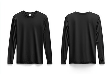 Black long sleeve tshirt mockup isolated created with Generative AI