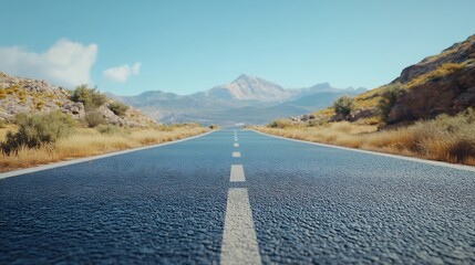 Obraz premium landscape road with clear sky background : Generative AI