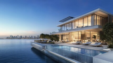 Naklejka premium Dubai real estate is synonymous with luxury and innovation, offering properties that cater to the most discerning tastes.