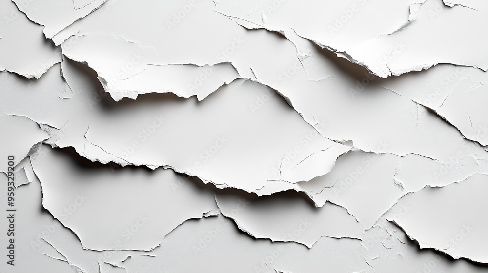 Aufkleber minimalist white torn poster texture clean and versatile background for design : generative ai