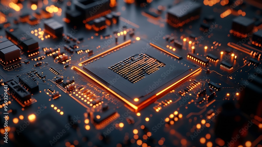Leinwandbilder electronic circuit board closeup electronic motherboard card circuitry and closeup on electronics ba