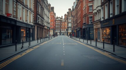 Obraz premium UK England London Empty street in middle of city : Generative AI