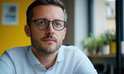 Professional Lawyer on Video Call in Office: Modern Legal Meeting Setup