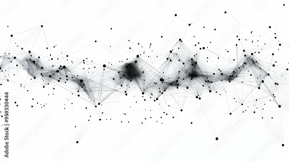 Poster abstract background with a network of interconnected points and lines.