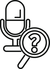 This icon represents searching for information in a podcast or audio recording