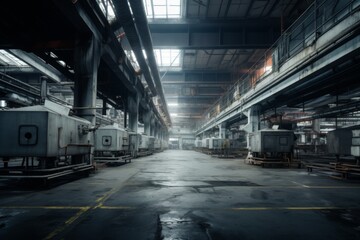 Naklejka premium Interior of a empty plastic factory