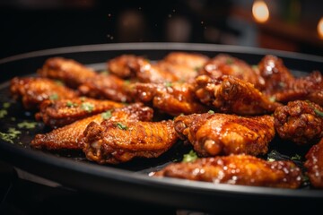 Close up of fried chicken wings