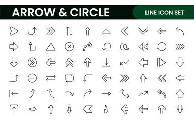 Dynamic Circle and Arrow Icon Set: A Versatile Collection for Navigation, Directional Signs, Workflow Diagrams, User Interface Design, and Infographic Enhancements