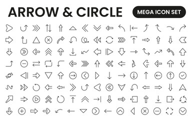 Dynamic Circle and Arrow Icon Set: A Versatile Collection for Navigation, Directional Signs, Workflow Diagrams, User Interface Design, and Infographic Enhancements