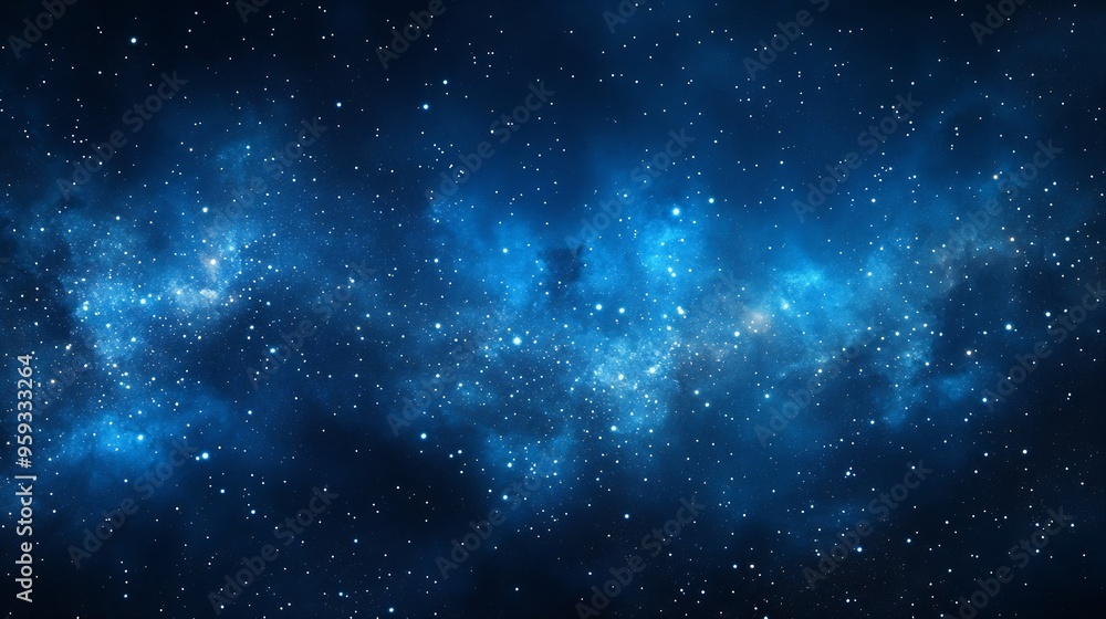 Poster night starry sky with many stars on dark blue twilight sky background in panoramic view : generative