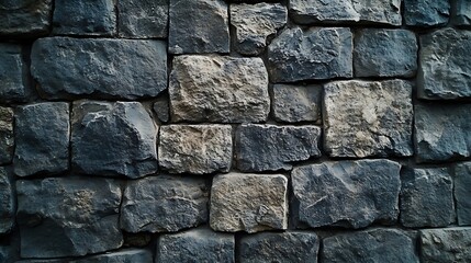 Obraz premium Old stone wall patterned texture or background : Generative AI