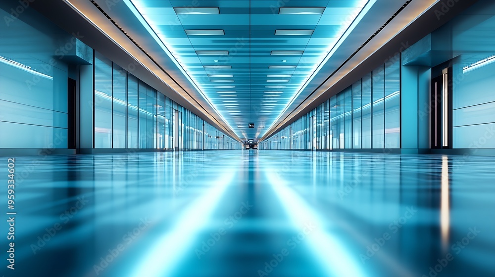 Aufkleber empty airport terminal due to coronavirus pandemic and suspended airline flights empty airport termi